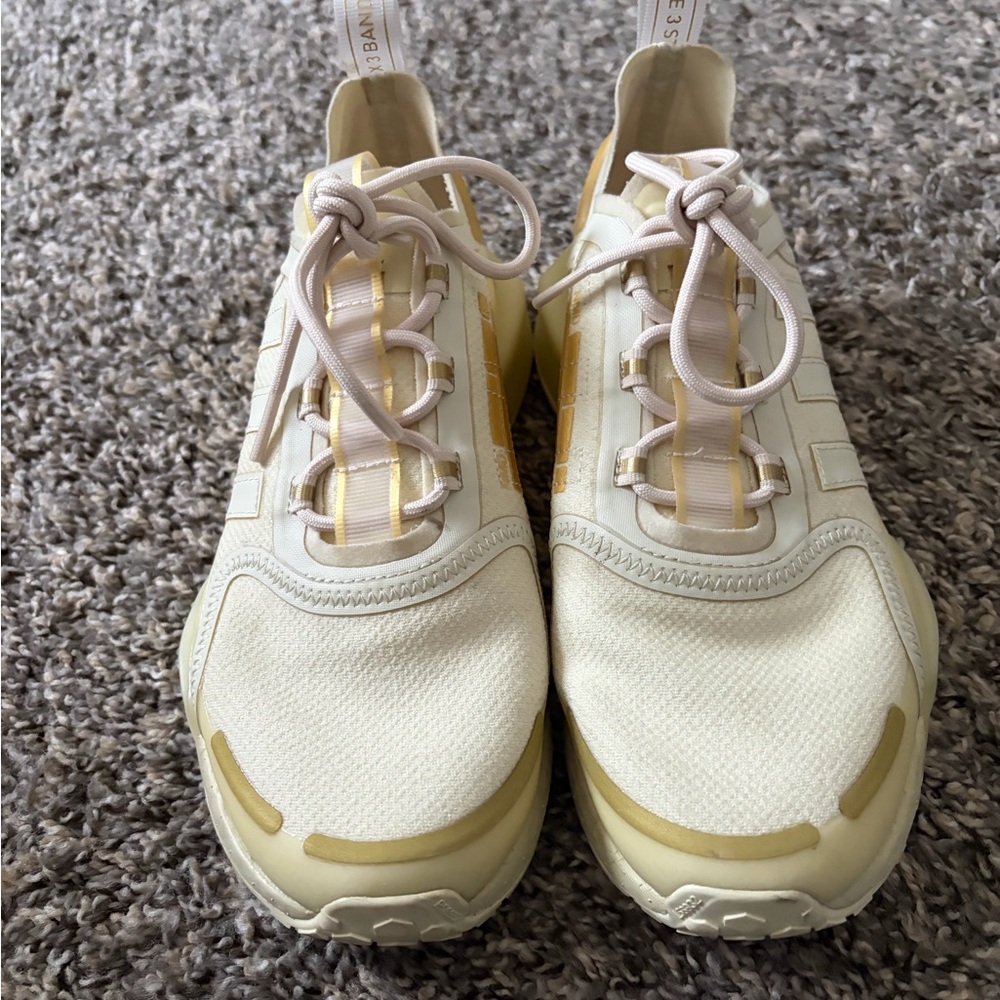 White and Yellow Sneakers
